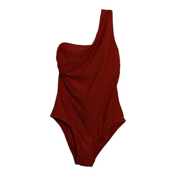 Kona Sol Other - Size Medium Kona Sol Burnt Orange One-Shoulder Ruched Asymmetric Swimsuit